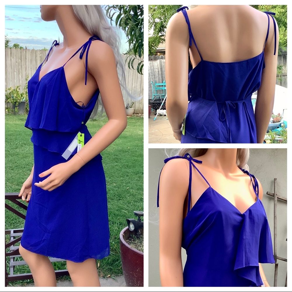 🎉HP🥂NWT Med Cocktail Event Ruffle Sabrina Dress - Picture 4 of 16